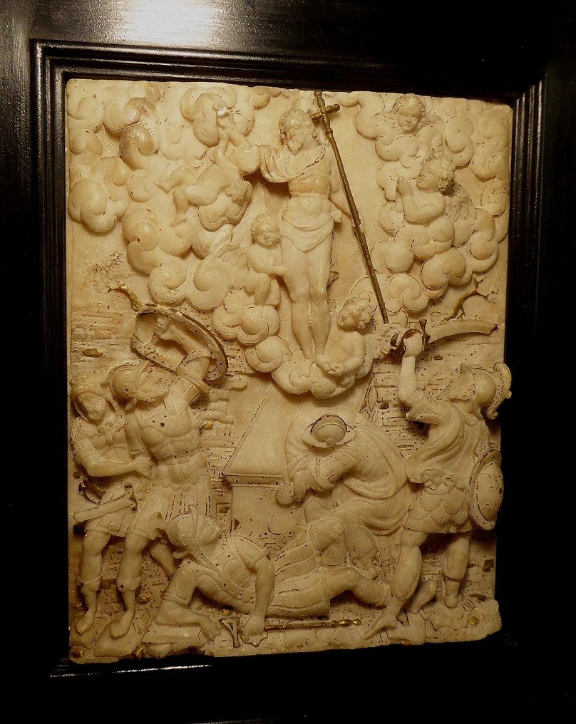 The Resurrection - Large Alabaster From Mechelen / Malines, 16th Century-photo-3