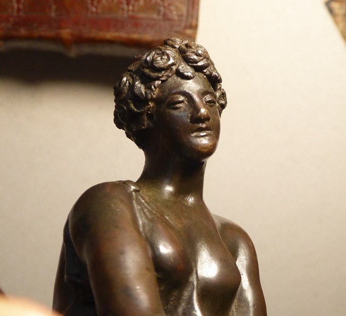 La Nymphe à la Coquille d'après l'Antique - Bronze d'époque XVIIIe Siècle-photo-7