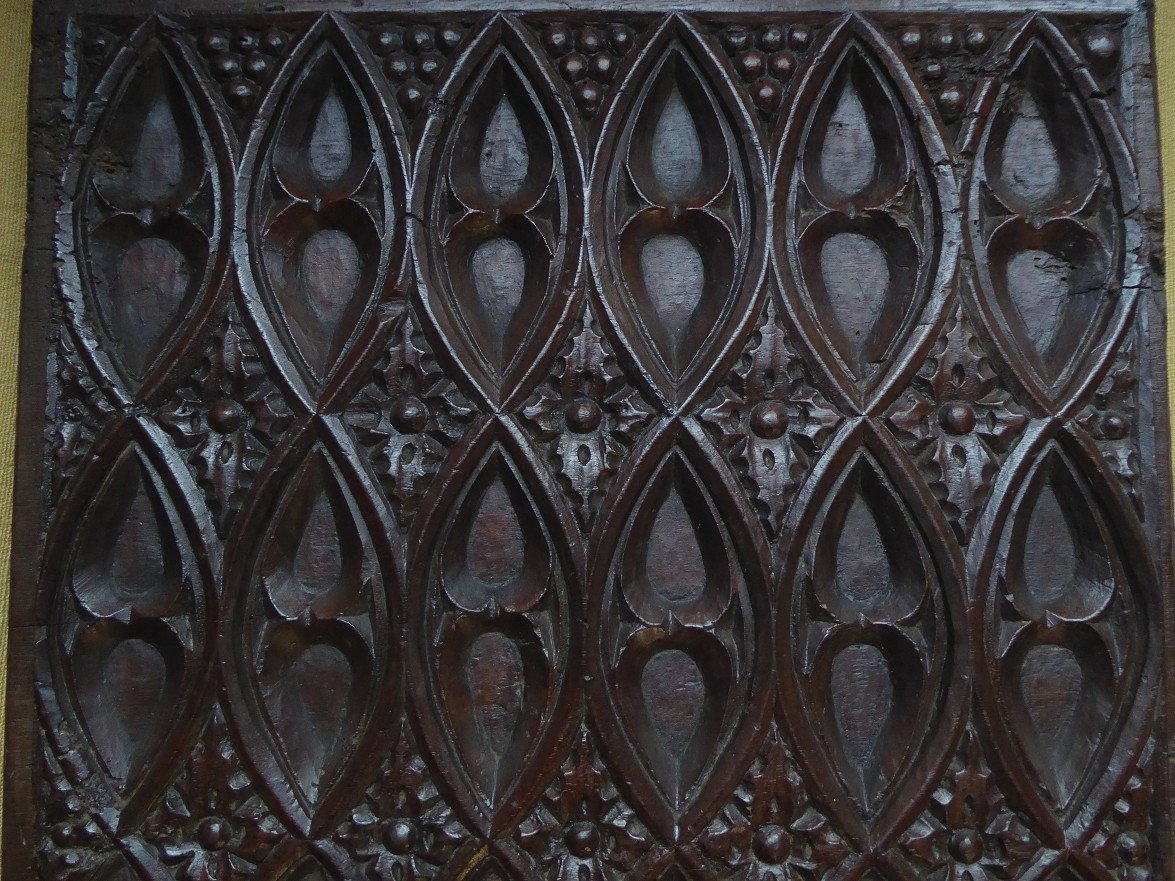 Gothic Panel In Carved Walnut, Late 15th Or Early 16th Century-photo-4