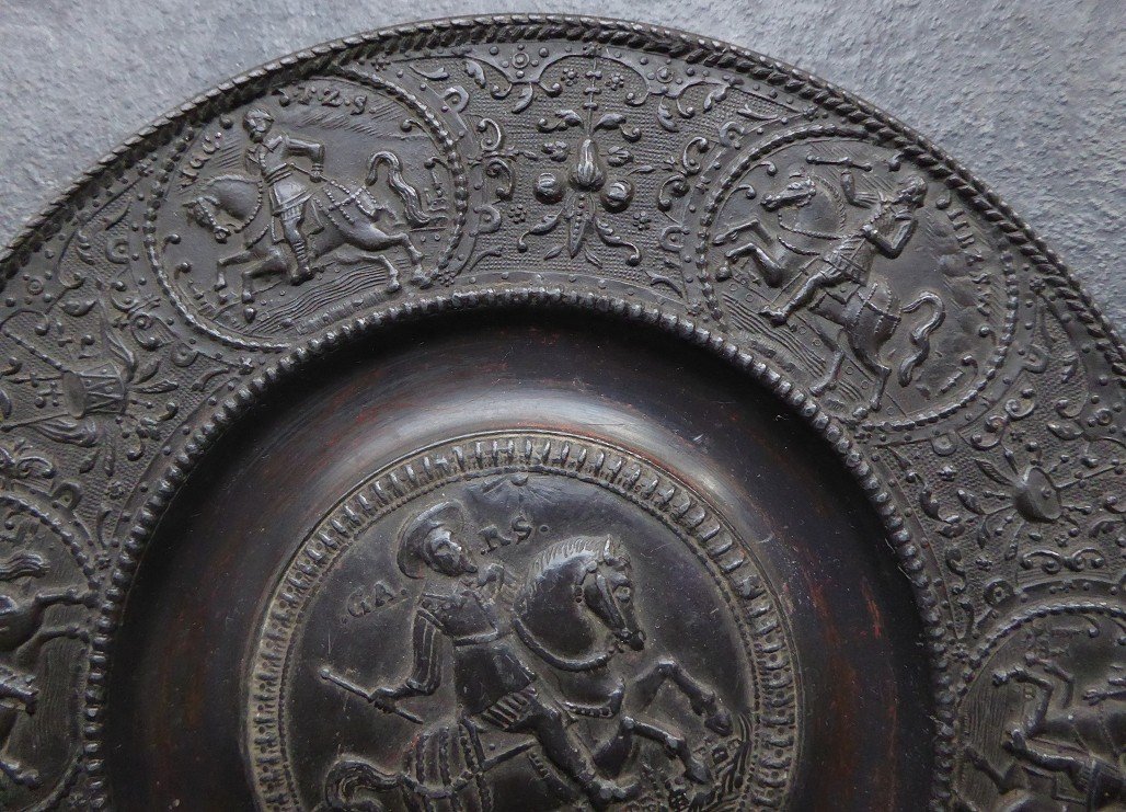 Pewter Paten After Paulus öham The Younger - With Gustavus Adolphus Of Sweden-photo-4