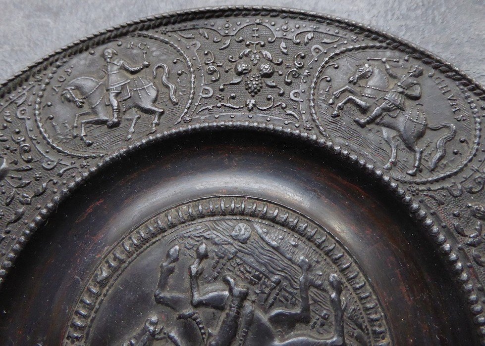 Pewter Paten After Paulus öham The Younger - With Gustavus Adolphus Of Sweden-photo-2