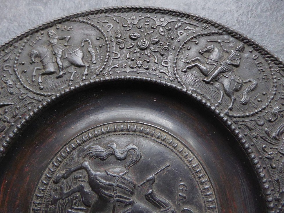 Pewter Paten After Paulus öham The Younger - With Gustavus Adolphus Of Sweden-photo-3