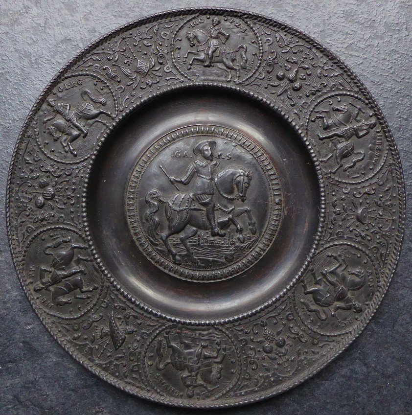 Pewter Paten After Paulus öham The Younger - With Gustavus Adolphus Of Sweden