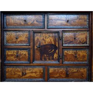 Cabinet Marqueté Aux Animaux Sauvages - Augsbourg Ca 1600