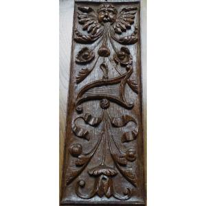 Renaissance Panel In Carved Oak - 16th Century