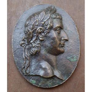 Bronze Plaquette Representing Tiberius - Italy 17th Century