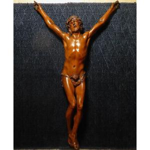 Large Christ In Carved Boxwood - France 18th Century