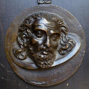 Early 17th Century Bronze Plaquette Representing The Head Of Saint John The Baptist