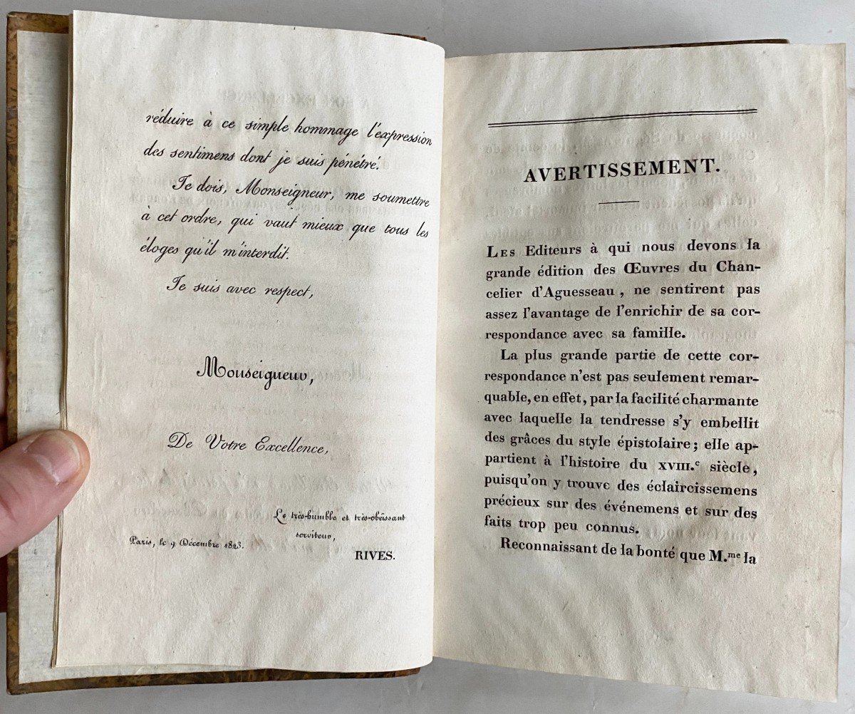 Lettres Inédites Du Chancelier d'Aguesseau Imprimerie Royale 1823-photo-2