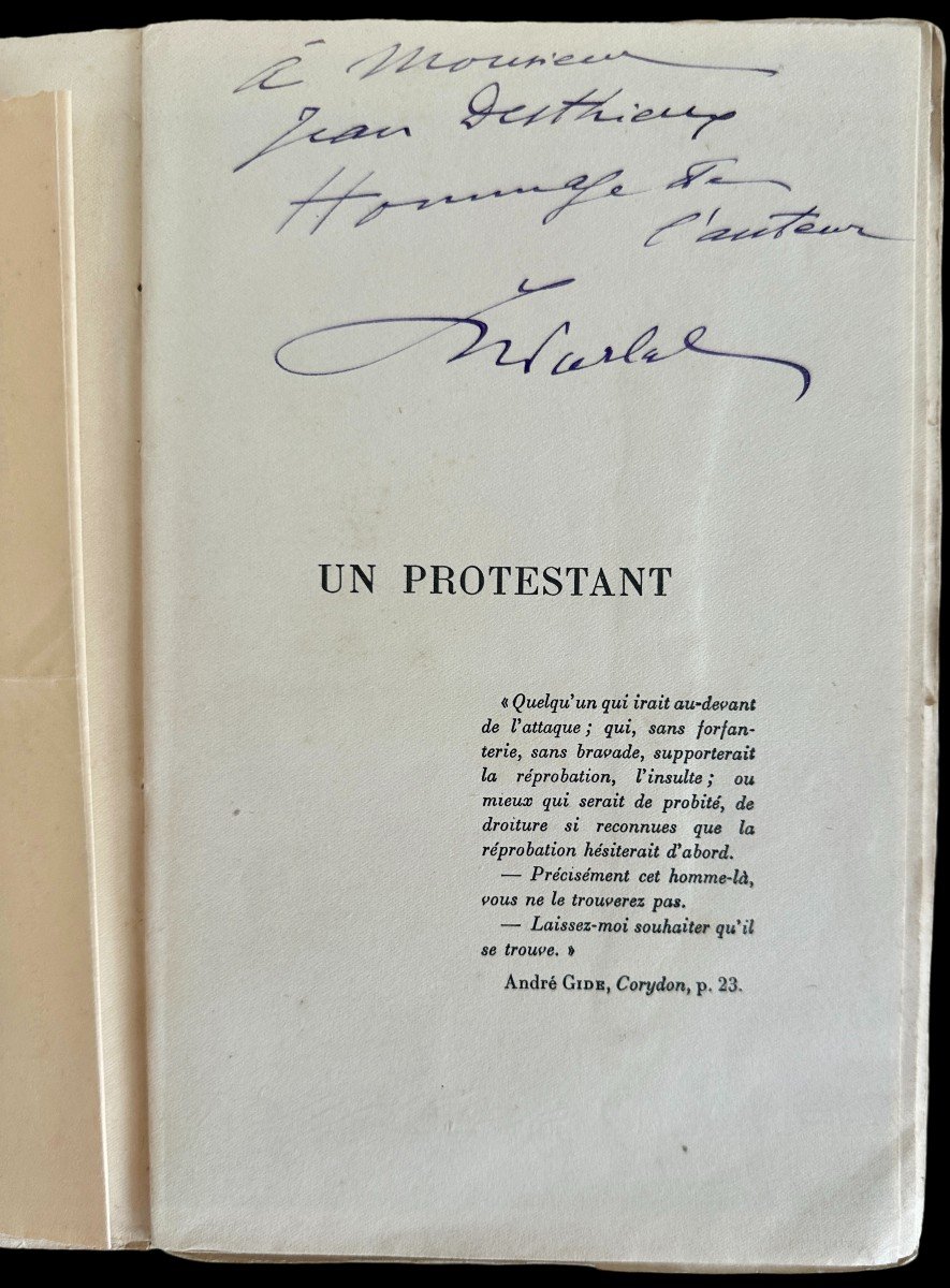 Georges Portal Rare Set Of Autograph Letters And Novel The Protestant In Original Edition-photo-2