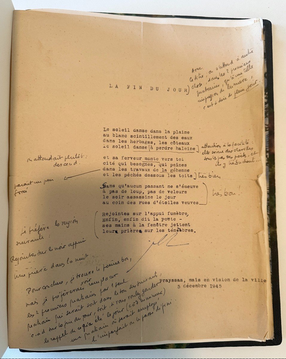 Importante Correspondance Et Poémes Manuscrits Entre Les Poetes Hugues Fouras Et Béchade -photo-8