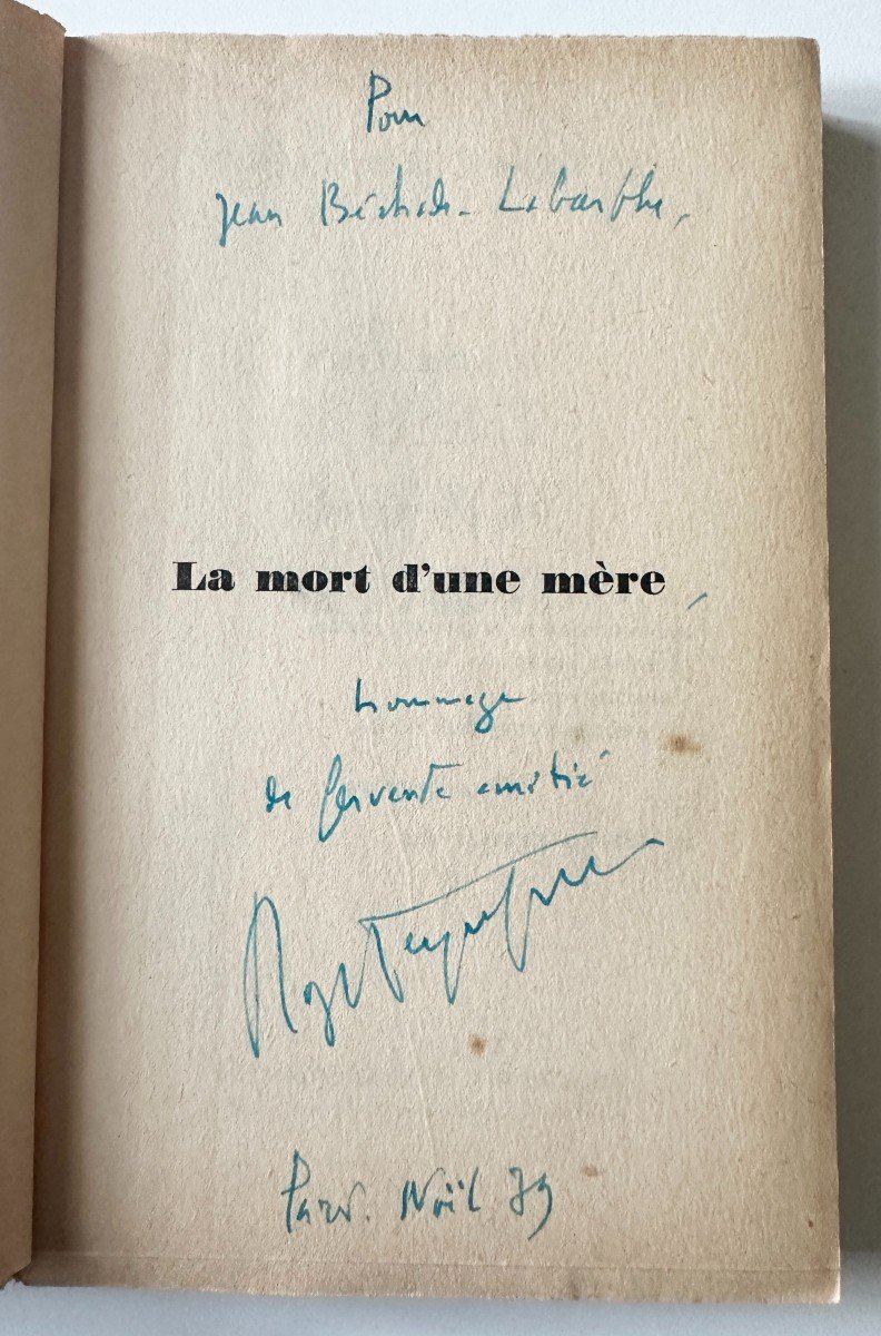 Roger Peyrefitte La Mort d'Une Mère Edition Originale 1950 Envoi Autograph à Béchade Labarthe-photo-2