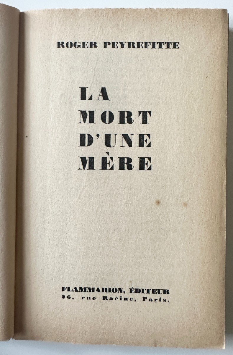 Roger Peyrefitte La Mort d'Une Mère Edition Originale 1950 Envoi Autograph à Béchade Labarthe-photo-3