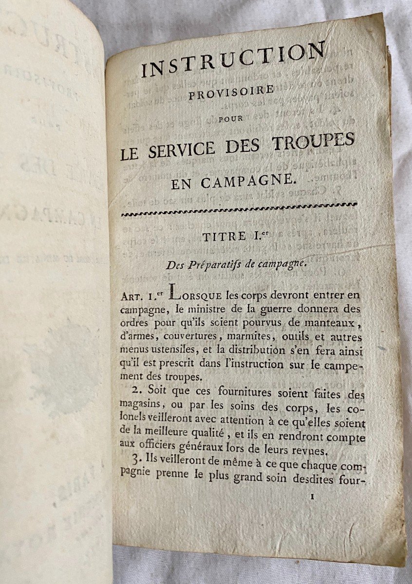 Instruction Provisoire Pour Le Service Des Troupes En Campagne Imprimerie Royale 1823 Planches-photo-5