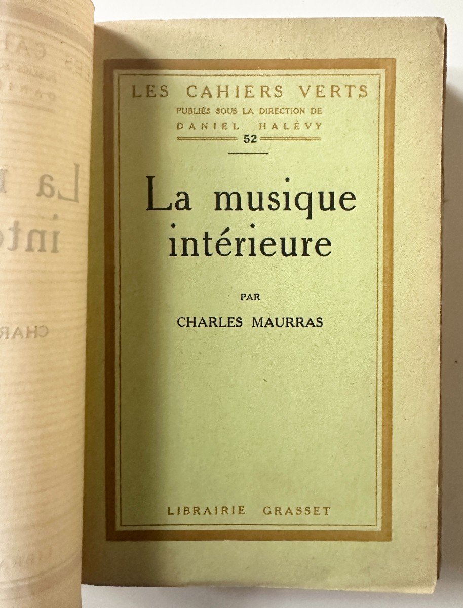 Charles Maurras Inner Music Original Edition With Autographed Dedication And 2 Cover States