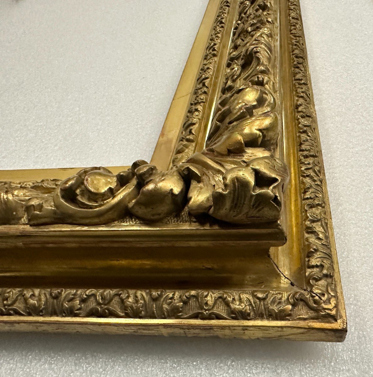 Imposing Golden Frame In The Regency Style And From The Napoleon III Period Measuring 123 Cm X 82 Cm -photo-5