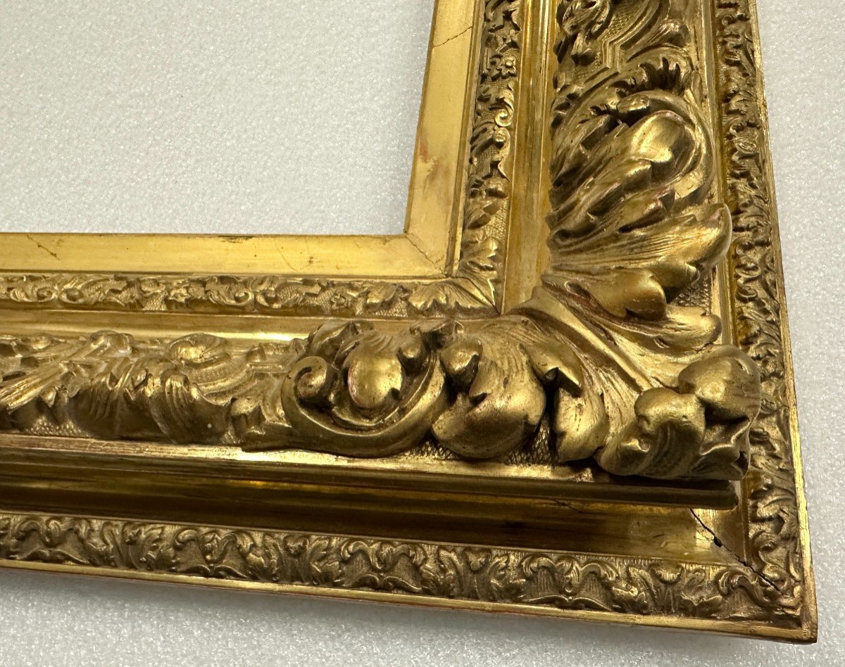 Imposing Golden Frame In The Regency Style And From The Napoleon III Period Measuring 123 Cm X 82 Cm -photo-7