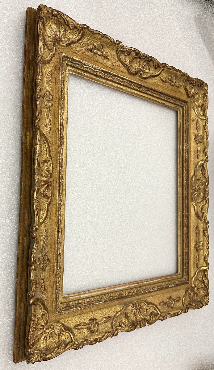 Beautiful Antique Gilded Wood Frame Stamped Emile Bouche Regency Style-photo-1