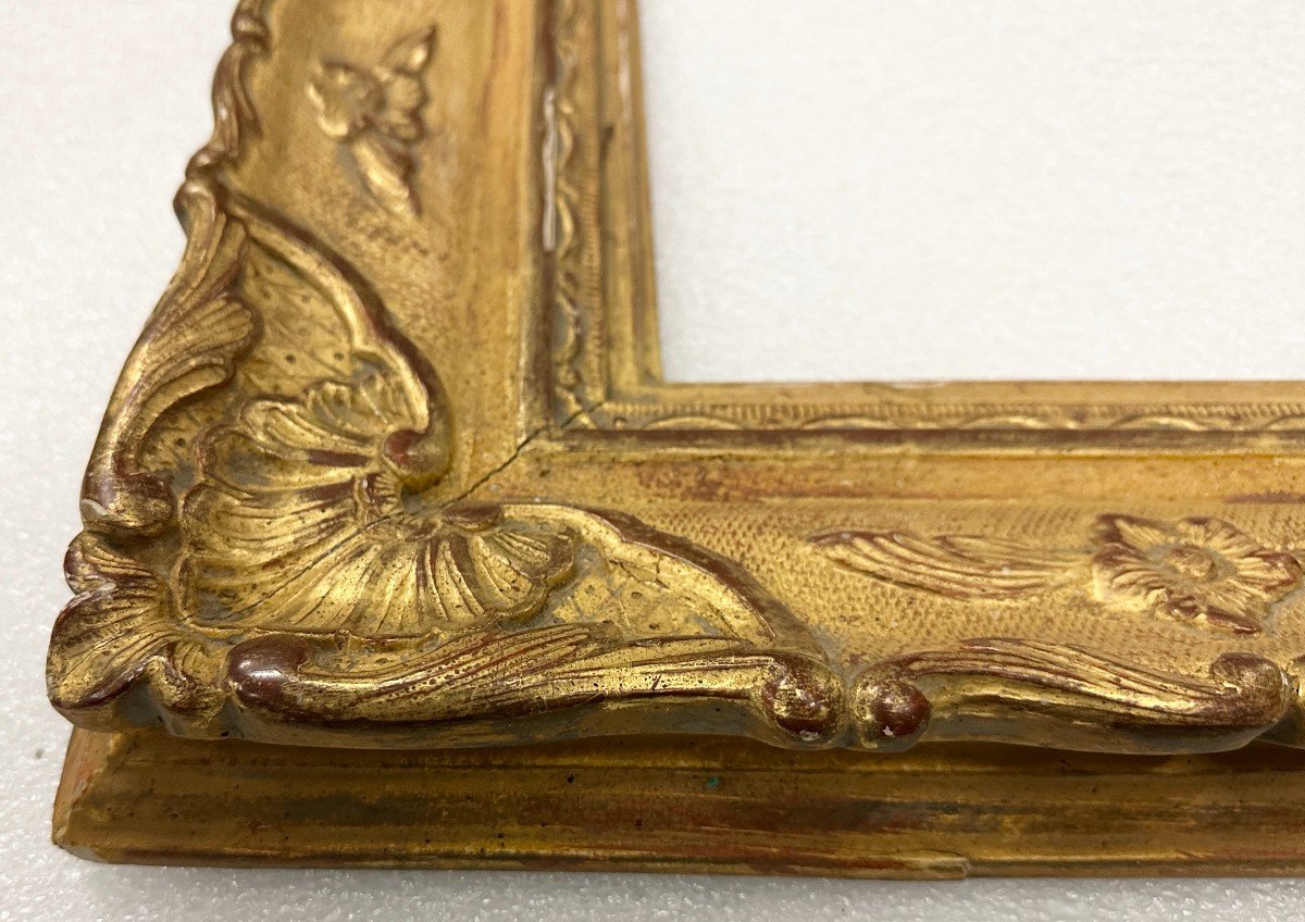 Beautiful Antique Gilded Wood Frame Stamped Emile Bouche Regency Style-photo-3