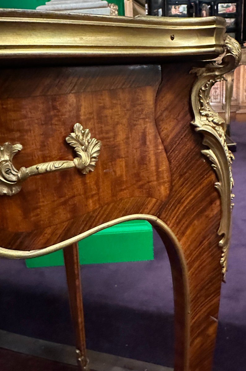 Very Beautiful Louis XV Style Writing Table, 1890s Period, Parisian Work In The Style Of Zwiener-photo-6