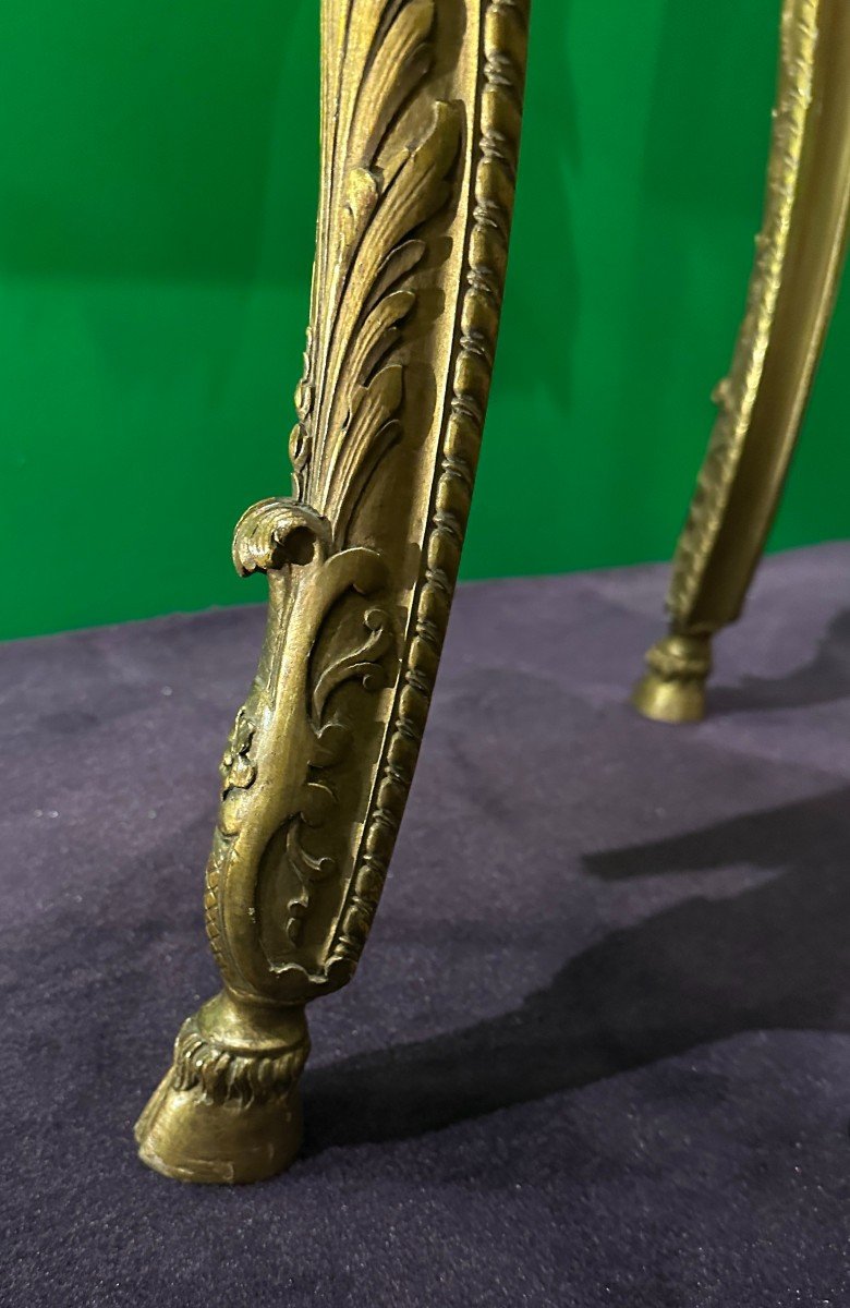 Petite Table à Gibier En Bois Doré Et Marbre Brêche époque Fin XIXe Travail Parisien-photo-4