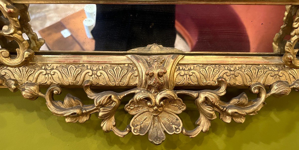 Beautiful Mirror With Glazing Beads In Gilded Wood From The Second Empire Period-photo-3