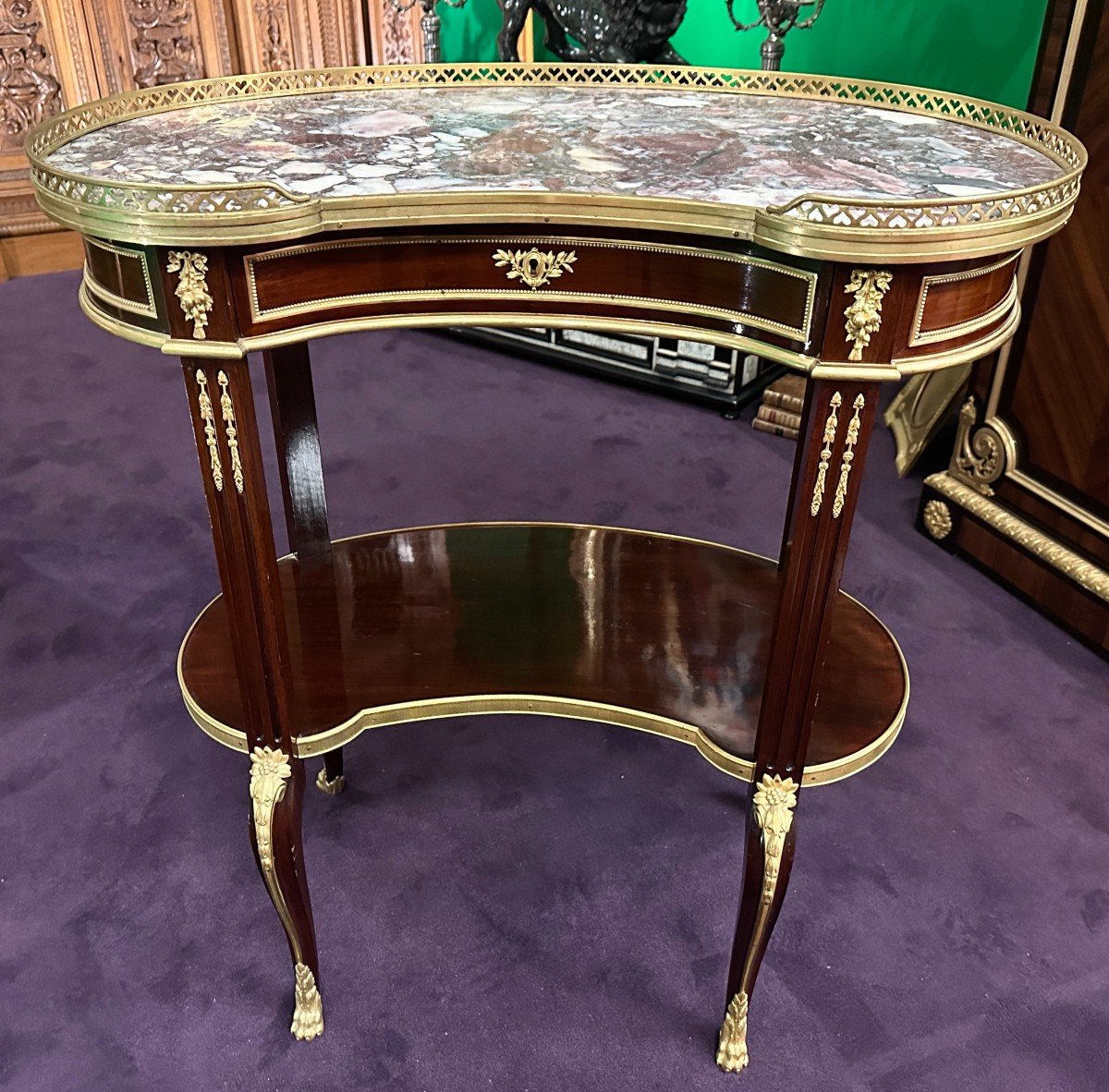 Bean Side Table Attributed To François Linke Circa 1880-photo-2