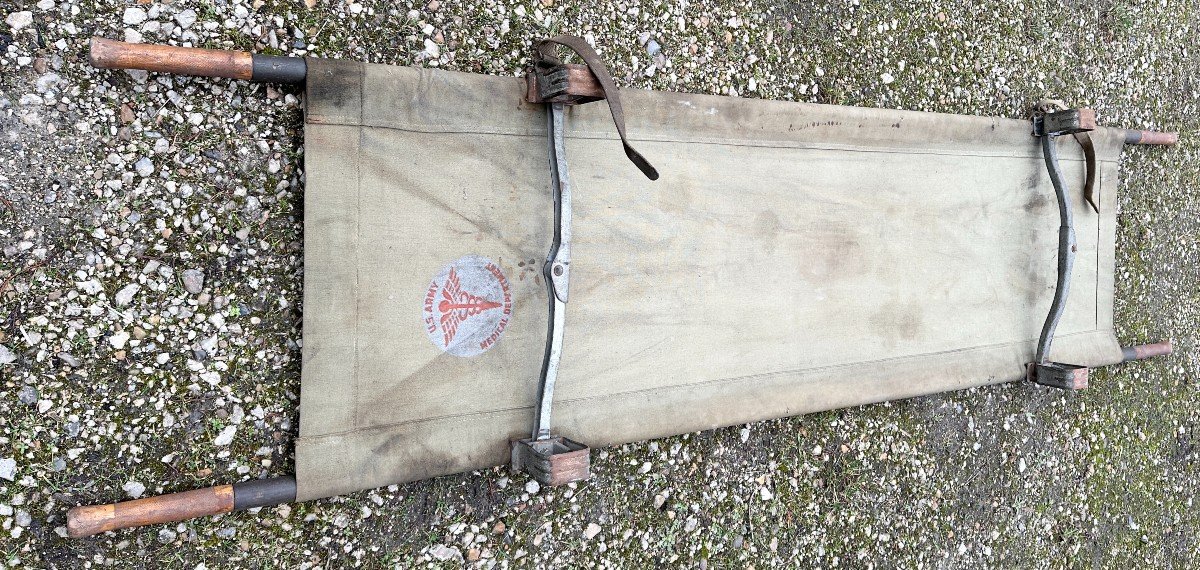 French Army Medical Trunk Ww2 By B.franck Et Fils + Stretcher Ww2 Us Army Medical Dept-photo-3