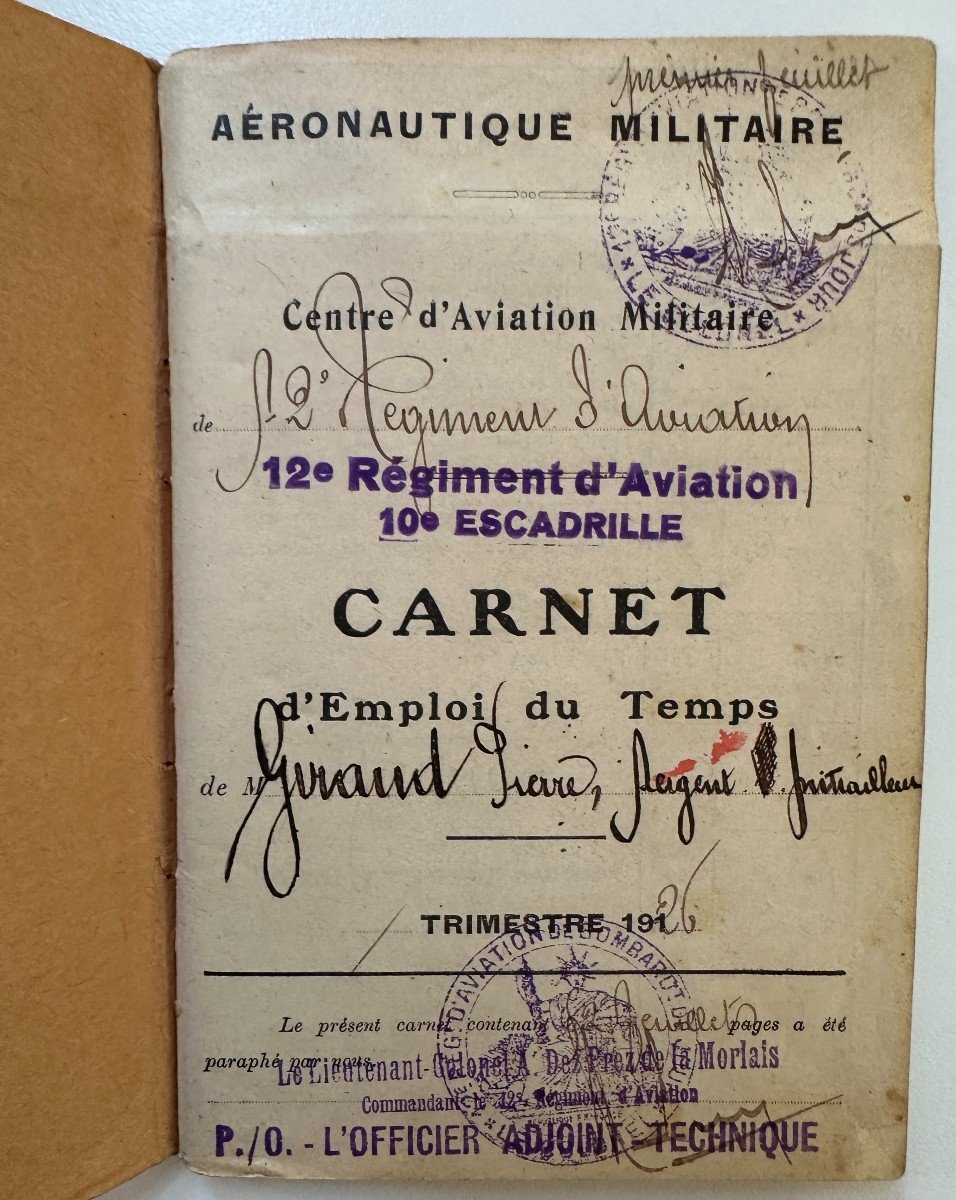 Pierre Giraud Aviation Militaire Mitrailleur Carnet De Vol Protectorat Maroc Décorations 12eRAB-photo-5