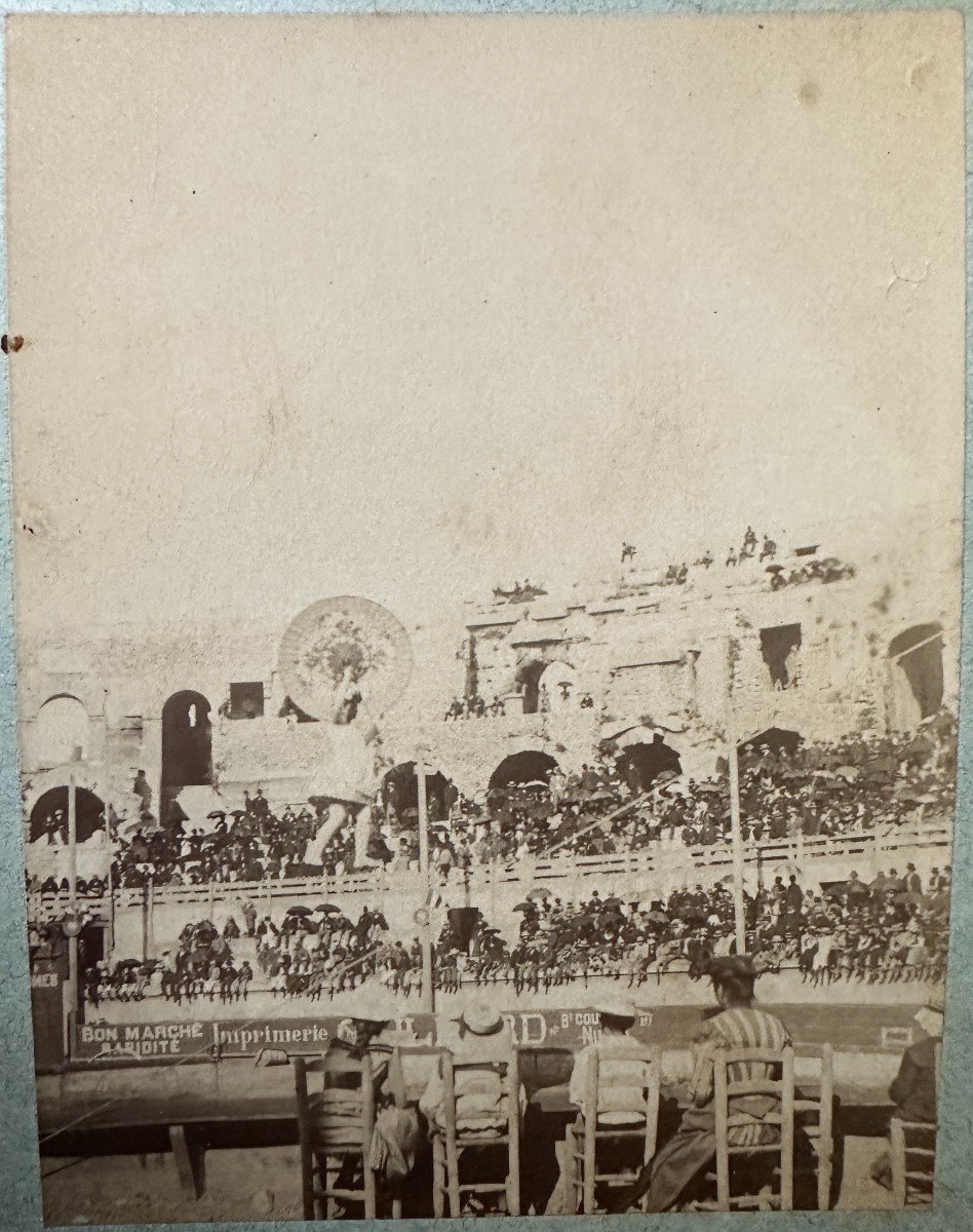 Hippolyte Peragallo 8 Photographies époque 1880 Jeux De Cirque à Nimes Et Jardin De La Fontaine-photo-3