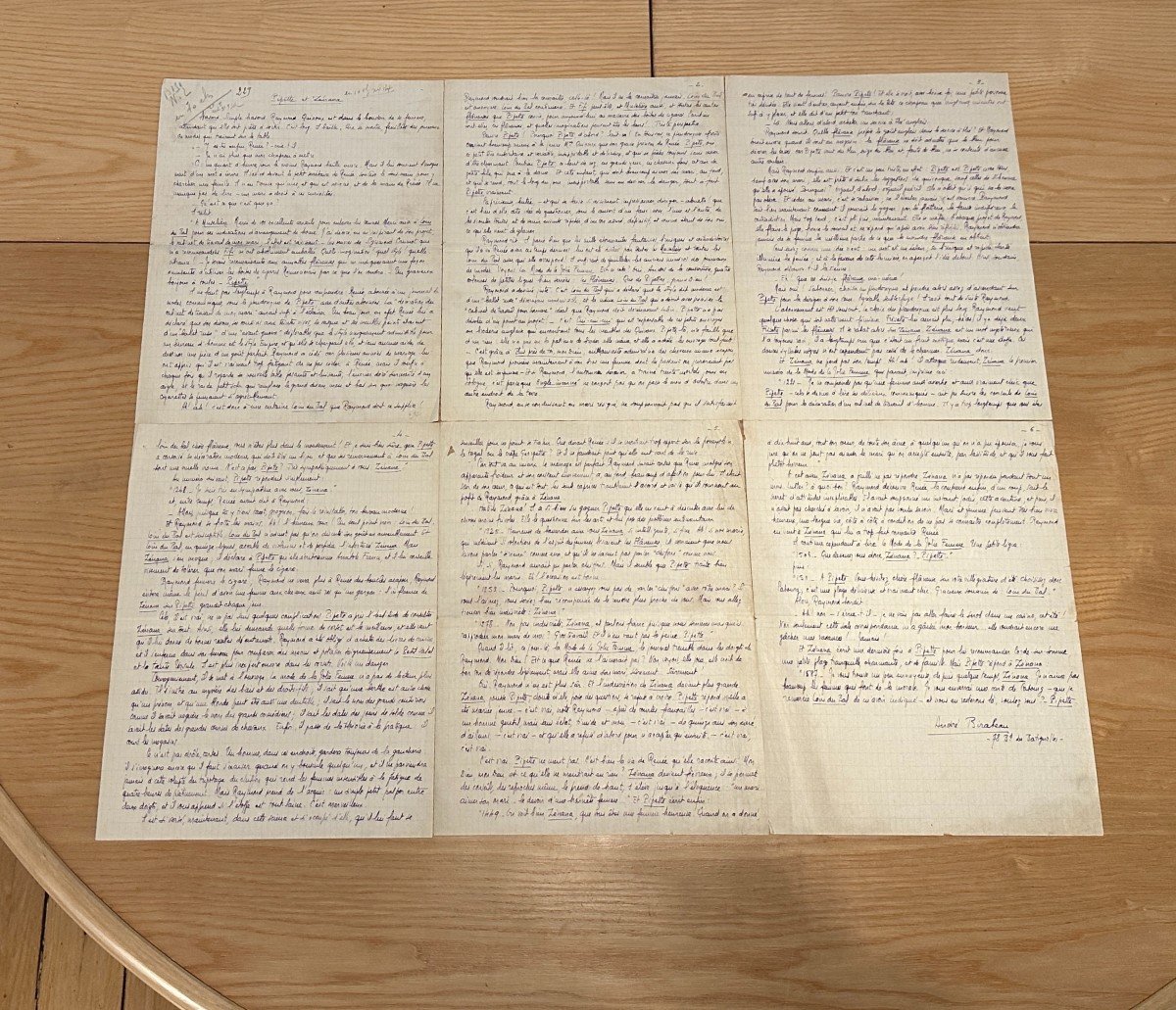 André Birabeau Original Autograph Manuscript Of "pipette Et Zénana" Circa 1920 Signed And Located