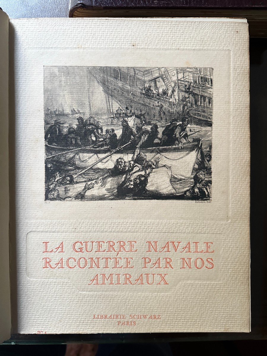 La Guerre Navale Racontée Par Nos Amiraux  en 5 Tomes Avec Plaques émaillées De Fouqueray ww1-photo-2