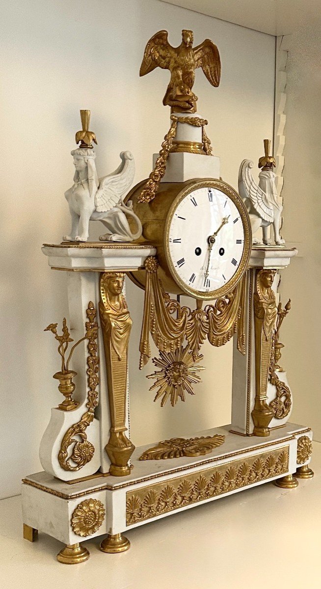 Imperial Manufacture Of Sèvres Monumental Clock In Gilt Bronze And Biscuit 19th Century Oudin Dial-photo-1