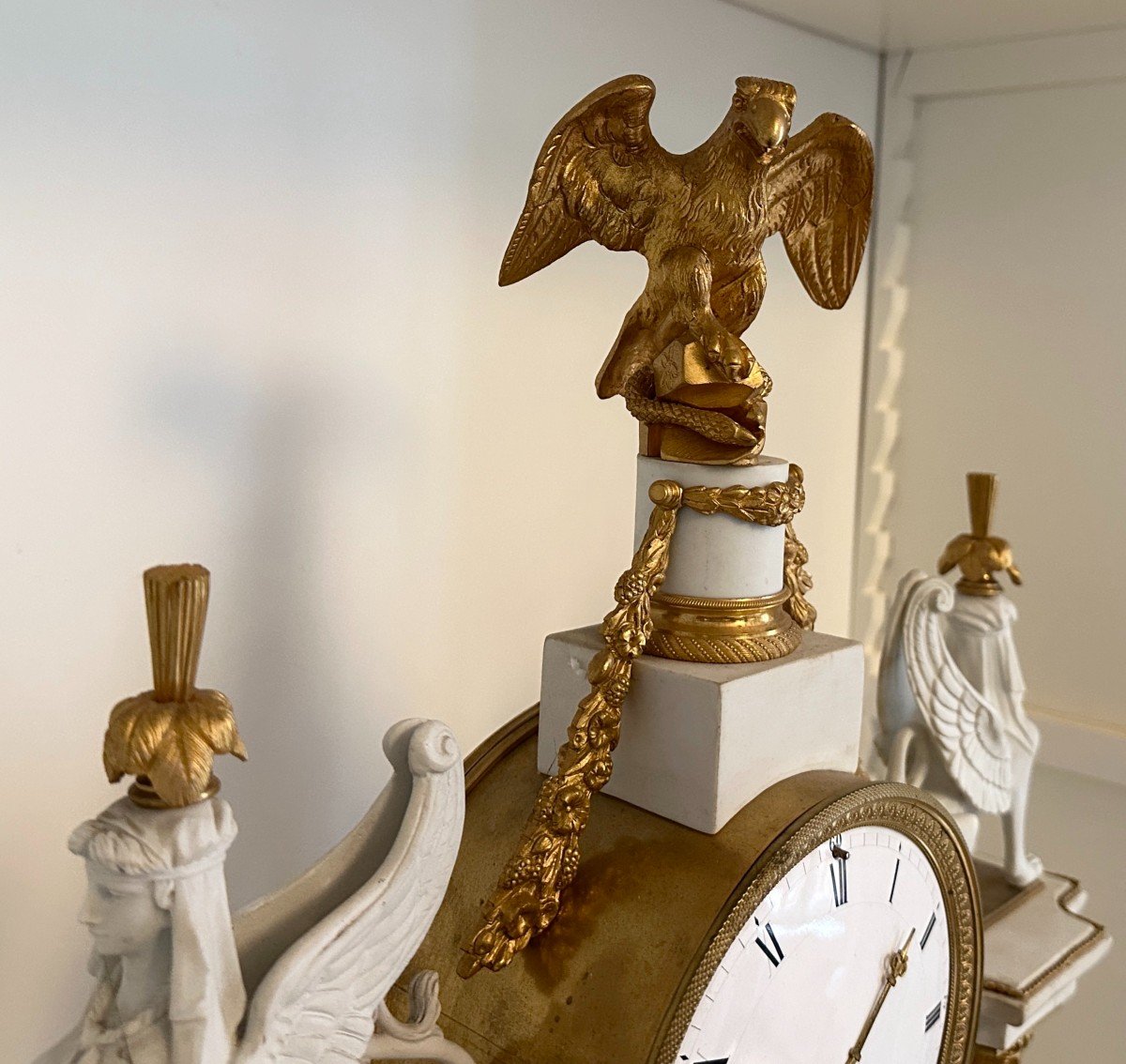 Imperial Manufacture Of Sèvres Monumental Clock In Gilt Bronze And Biscuit 19th Century Oudin Dial-photo-2