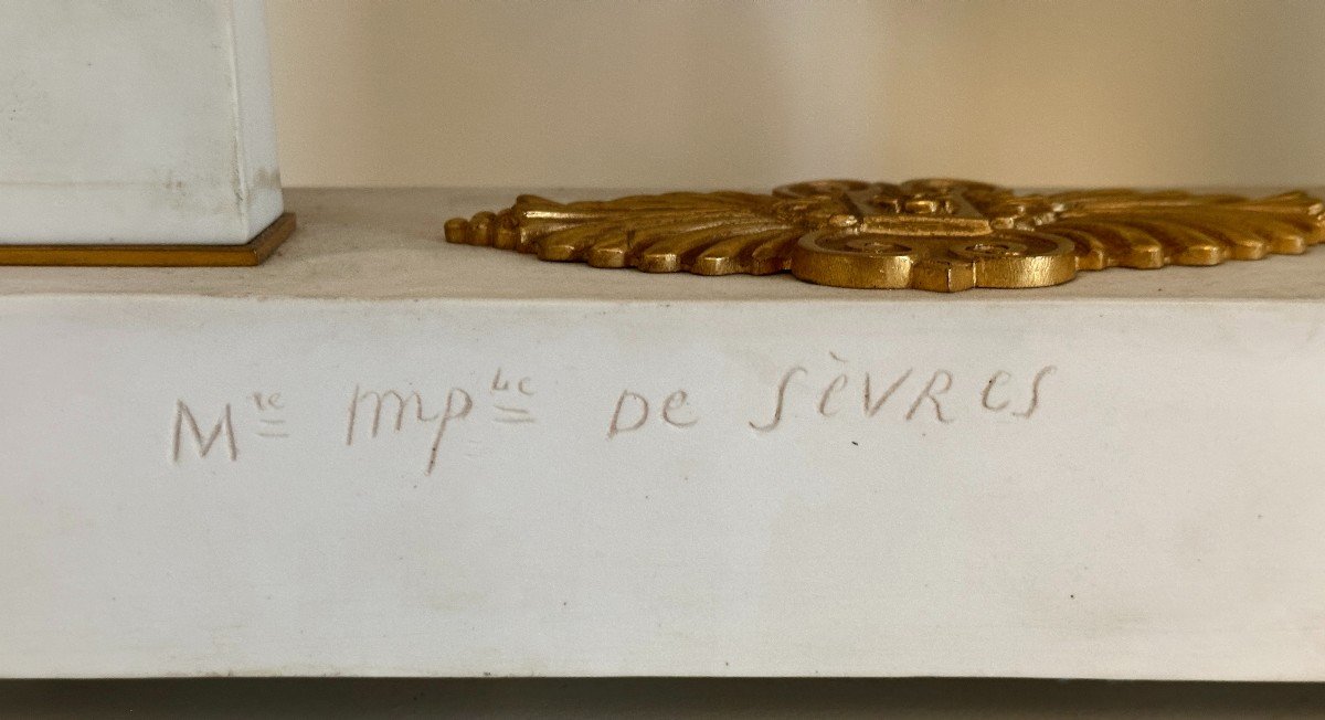 Imperial Manufacture Of Sèvres Monumental Clock In Gilt Bronze And Biscuit 19th Century Oudin Dial-photo-6