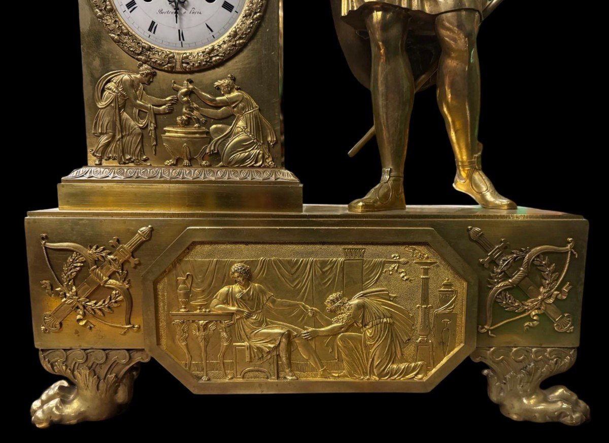 Rare And Monumental Empire Clock To The Glory Of Achilles Attributed To Pierre François Feuchère-photo-2