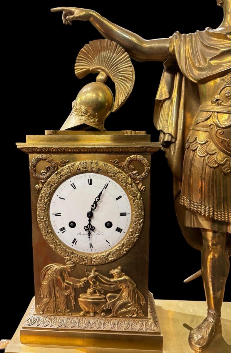 Rare And Monumental Empire Clock To The Glory Of Achilles Attributed To Pierre François Feuchère-photo-4