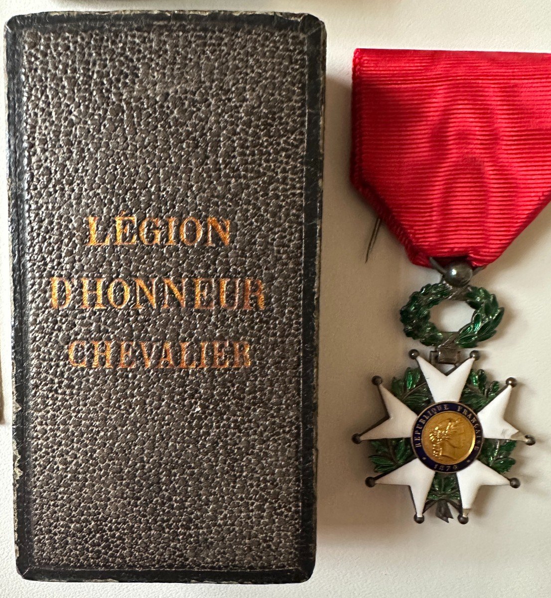 Médaille De Sainte Hélène + Etoile De Chevalier De La Légion d'Honneur Argent + Boites + Rubans-photo-2