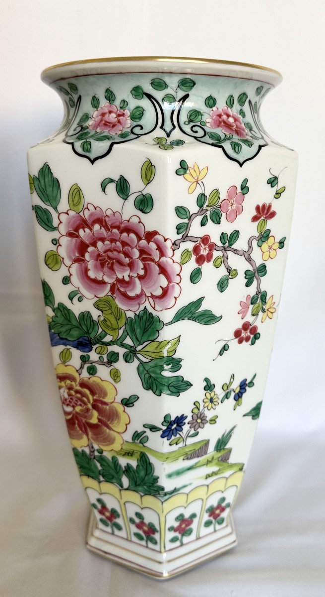 Antique Large Bernardaud Porcelain Vase, Early 20th Century, Japanese Phoenix Decor-photo-3