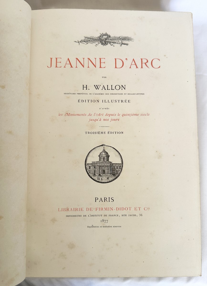 Joan Of Arc By Wallon With Binding Signed Engel 1877 Illustrated Edition-photo-4