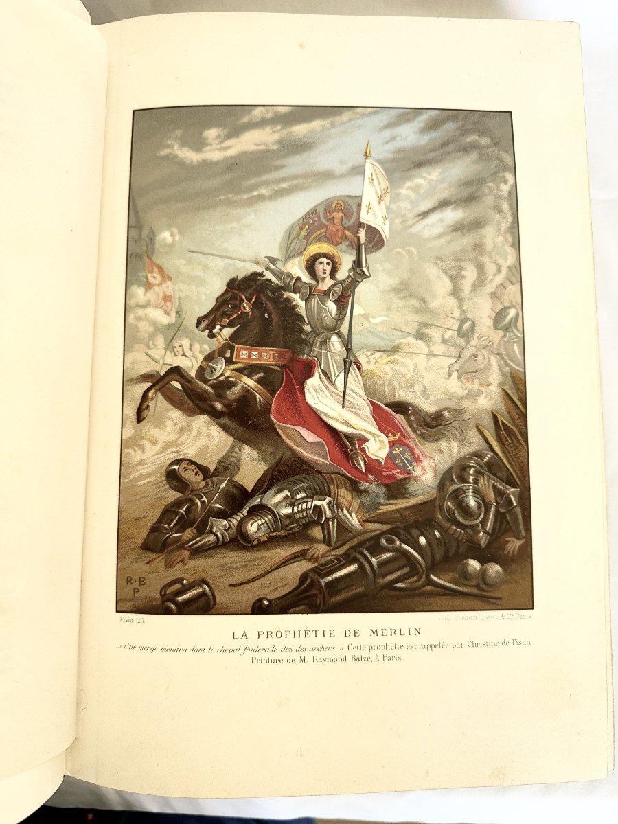 Joan Of Arc By Wallon With Binding Signed Engel 1877 Illustrated Edition-photo-2