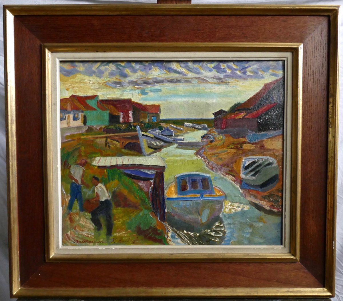 Oil On Canvas Signed Berthommé Saint André From 1952