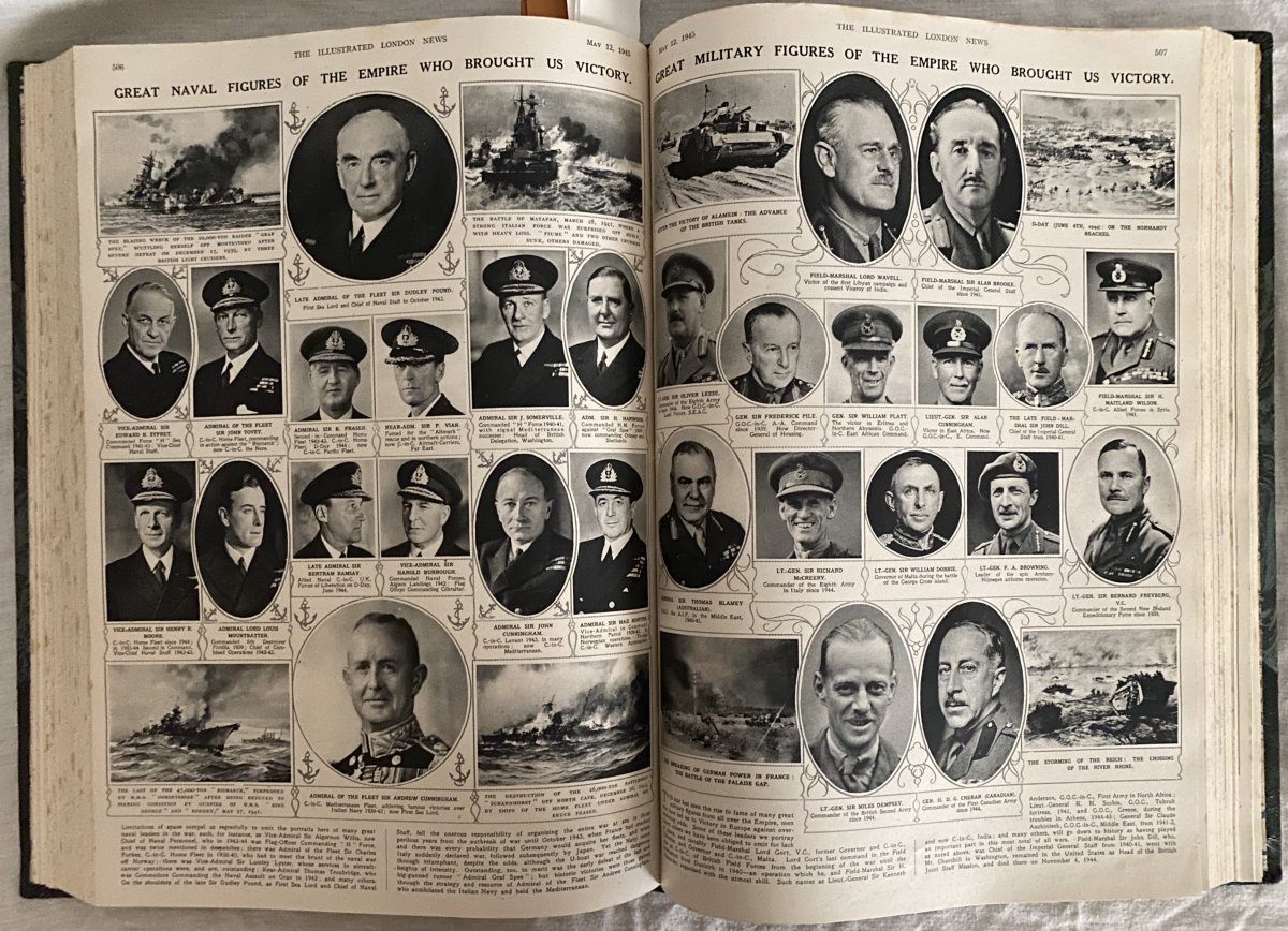 "The Illustrated London News" en 3 Volumes in-folio reliant 81 numéros de 1943 à 1945 ww2-photo-5