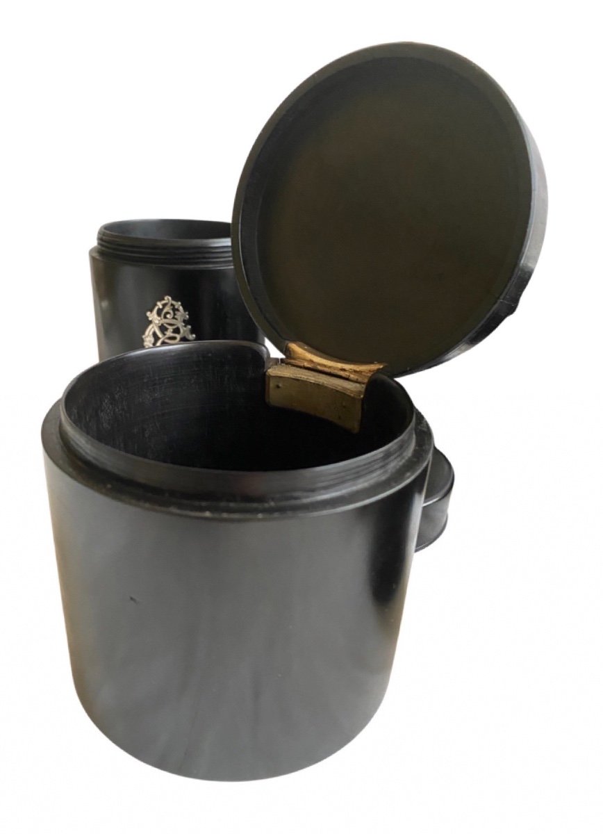 Rare Toilet Kit In Ebony And Silver Napoleon III Period For Emile Giraud-photo-4