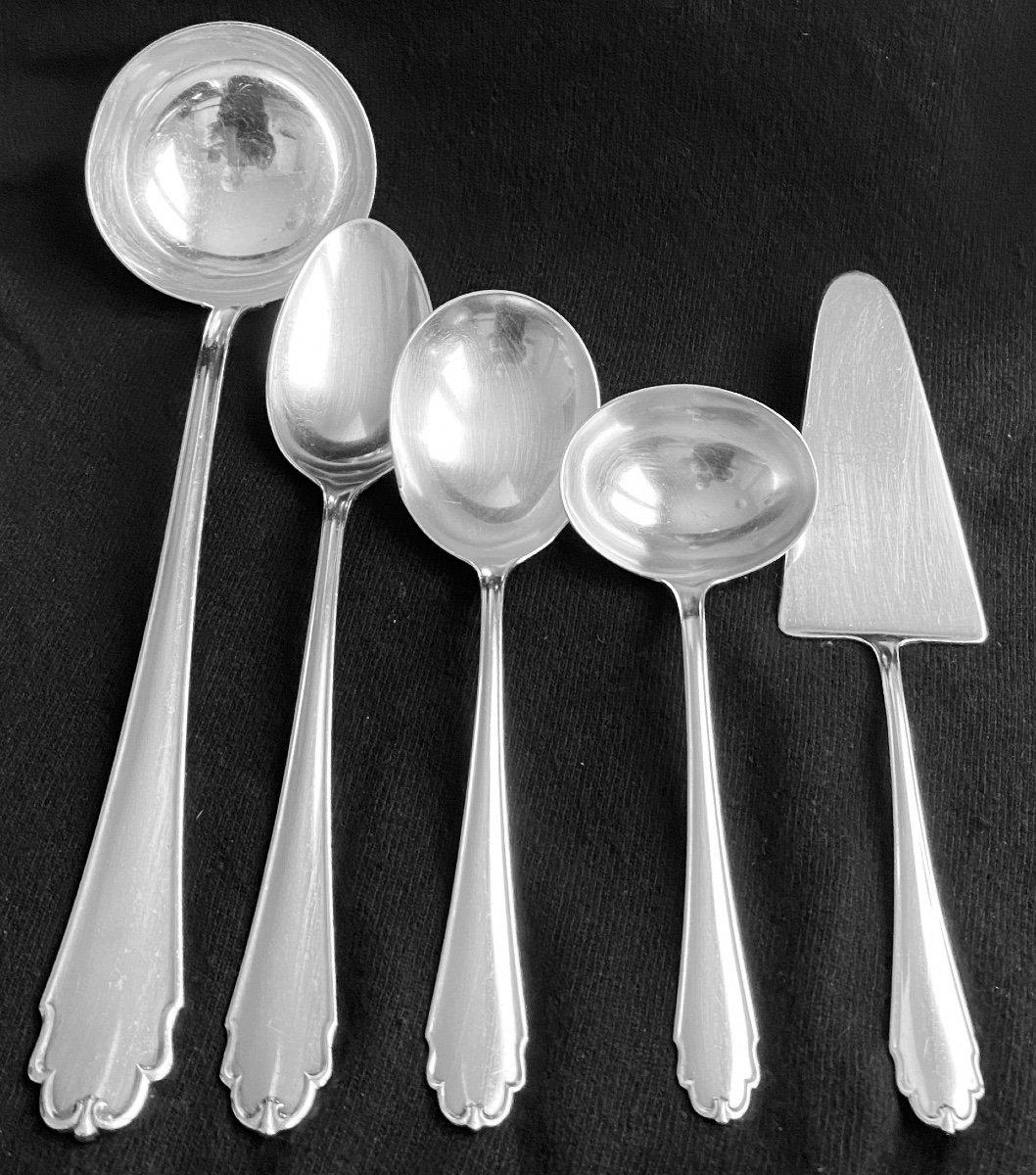5 Pieces Of Service In Sterling Silver Goldsmith Bruckmann-photo-1
