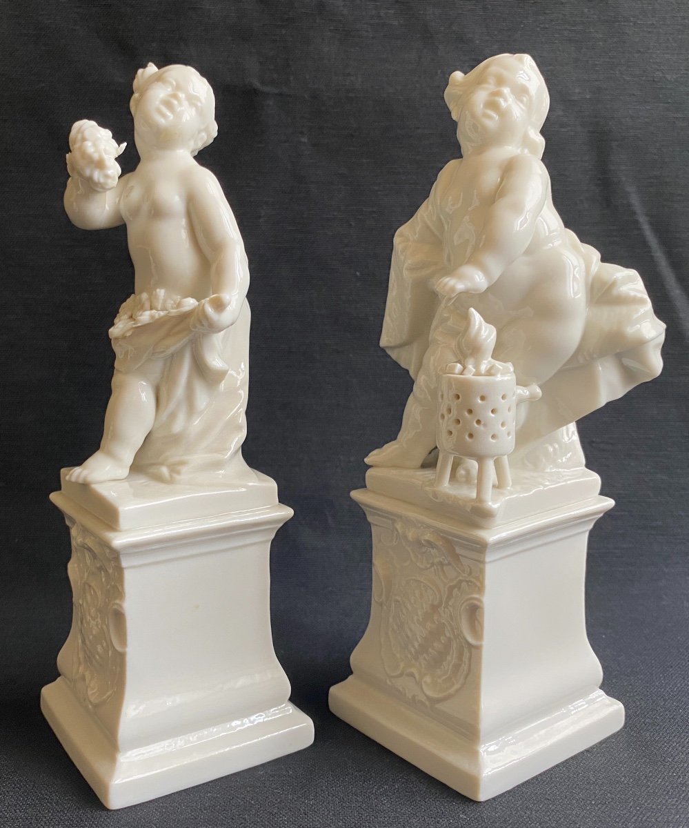 3 Statuettes Porcelaine De Nymphenburg d'Après Bustelli Et Frankenthal-photo-1