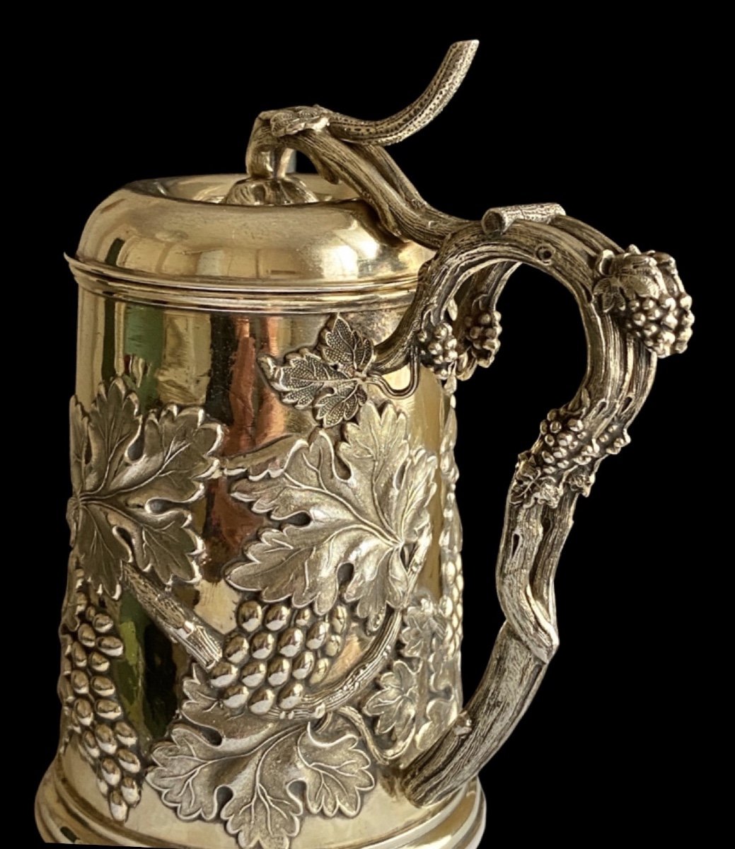 Rare Russian Mug In Vermeil Saint-petersburg 1860 Period Signed-photo-7