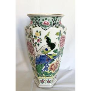 Antique Large Bernardaud Porcelain Vase, Early 20th Century, Japanese Phoenix Decor