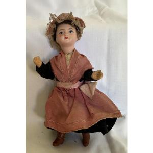 Antique Mignonette Doll In Biscuit And Composition Signed Unis Paris