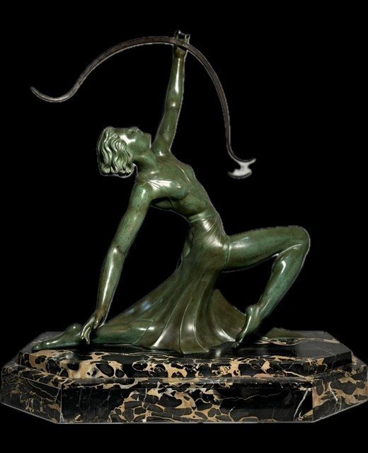 Important Bronze Art Déco Signé G.Daverny  70 Cm-photo-4